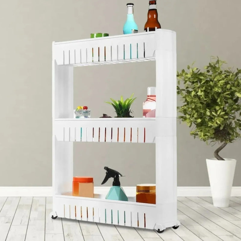 organizador con ruedas para cocina y baño en 3 alturas